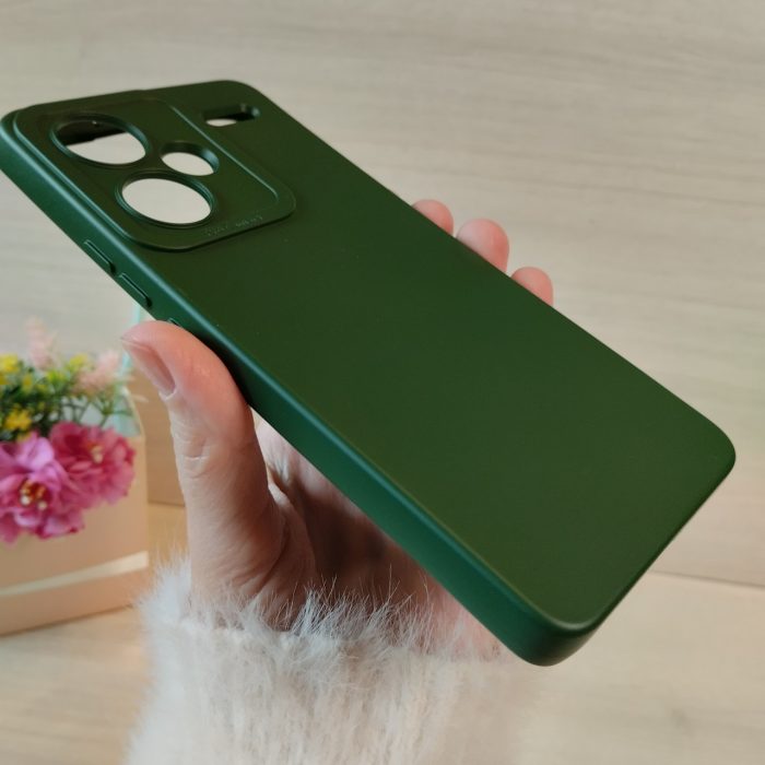 Чохол на xiaomi redmi Note 13 pro plus 5g силіконова однотонна матова з мікрофіброю (зелений) - Зображення 3