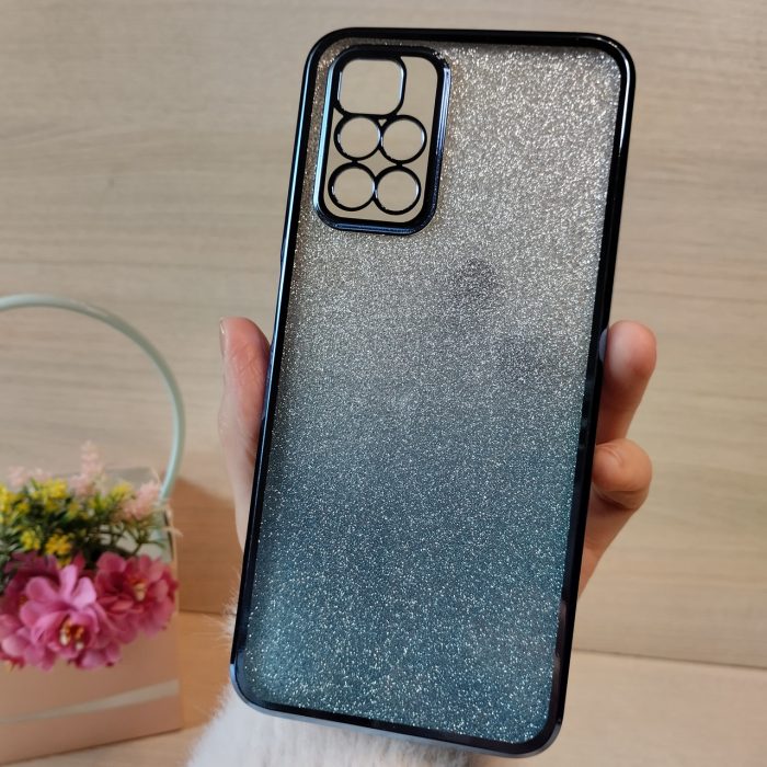 Чохол на xiaomi redmi 10 силіконова жіноча накладка блискучий градієнт блакитний - Зображення 3