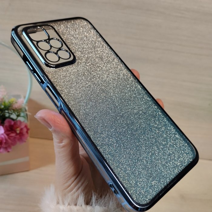 Чохол на xiaomi redmi 10 силіконова жіноча накладка блискучий градієнт блакитний - Зображення 5