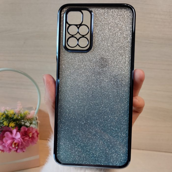 Чохол на xiaomi redmi 10 силіконова жіноча накладка блискучий градієнт блакитний - Зображення 2