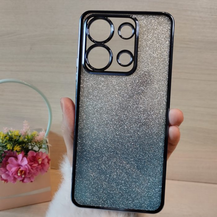 Чохол на xiaomi redmi Note 13 4g силіконова жіноча накладка блискучий градієнт блакитний - Зображення 3