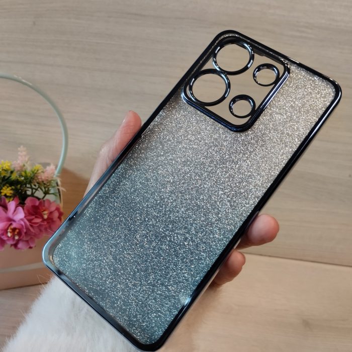 Чохол на xiaomi redmi Note 13 4g силіконова жіноча накладка блискучий градієнт блакитний - Зображення 6