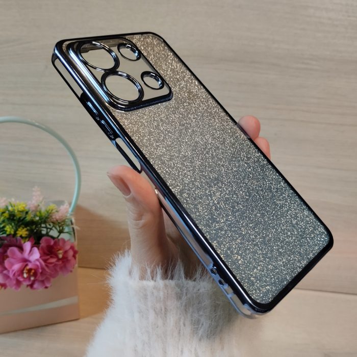 Чохол на xiaomi redmi Note 13 4g силіконова жіноча накладка блискучий градієнт блакитний - Зображення 4