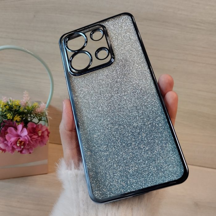 Чохол на xiaomi redmi Note 13 4g силіконова жіноча накладка блискучий градієнт блакитний - Зображення 5