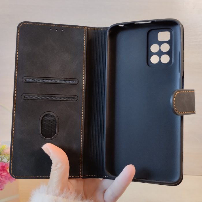Чехол для Xiaomi redmi 10 книжка подставка с хлястиком и визитницей Business Leather черный - Зображення 6