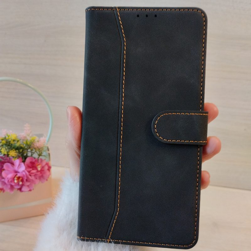 Чехол для Xiaomi redmi 10 книжка подставка с хлястиком и визитницей Business Leather черный
