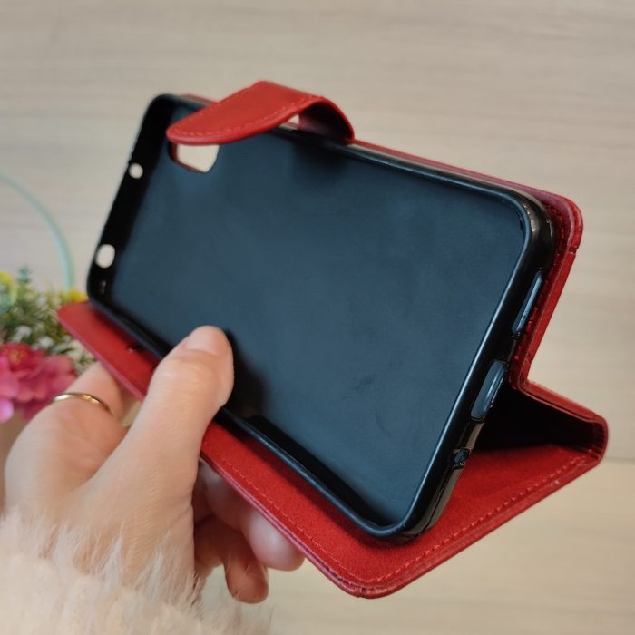 Чохол для xiaomi redmi 9a книжка підставка з хлястиком і кишенями для карток LuxyryStyle коричневий - Зображення 5