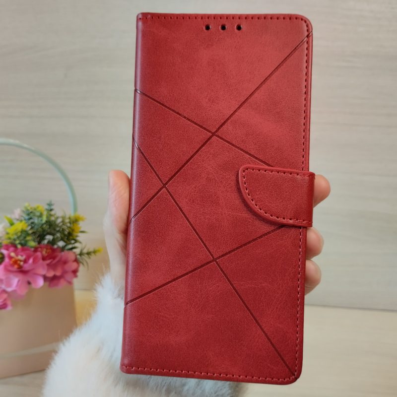 Чохол для xiaomi redmi 9a книжка підставка з хлястиком і кишенями для карток LuxyryStyle червоний