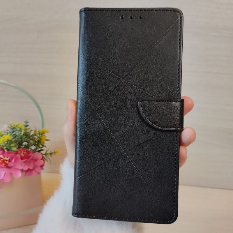 Чохол на xiaomi redmi Note 14 pro 5g книжка підставка з хлястиком і візитницею Premium (чорний)