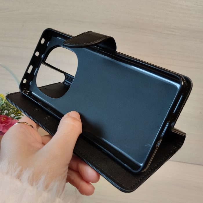 Чохол на xiaomi redmi Note 14 pro 4g книжка підставка з хлястиком і візитницею Premium (чорний) - Зображення 8