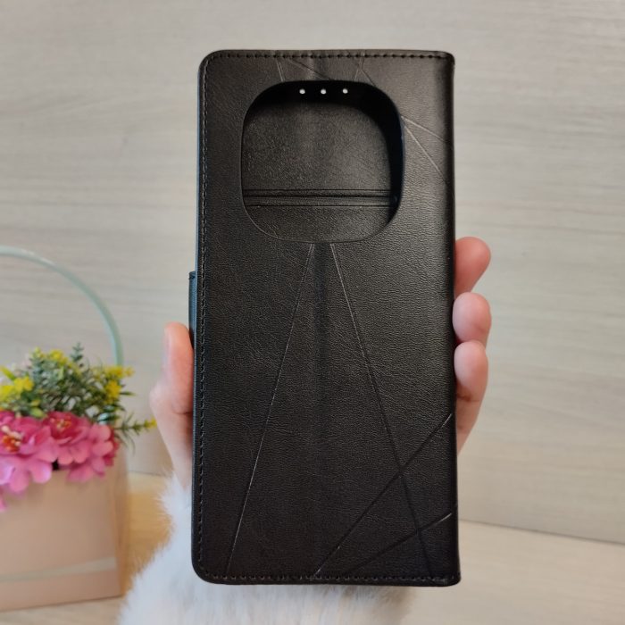 Чохол на xiaomi redmi Note 14 pro 4g книжка підставка з хлястиком і візитницею Premium (чорний) - Зображення 3