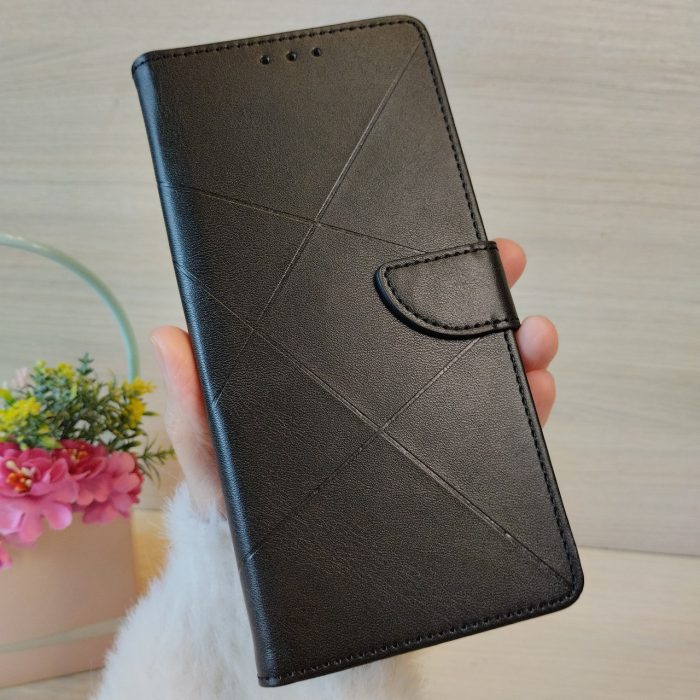 Чохол на xiaomi redmi Note 14 pro 4g книжка підставка з хлястиком і візитницею Premium (чорний) - Зображення 2