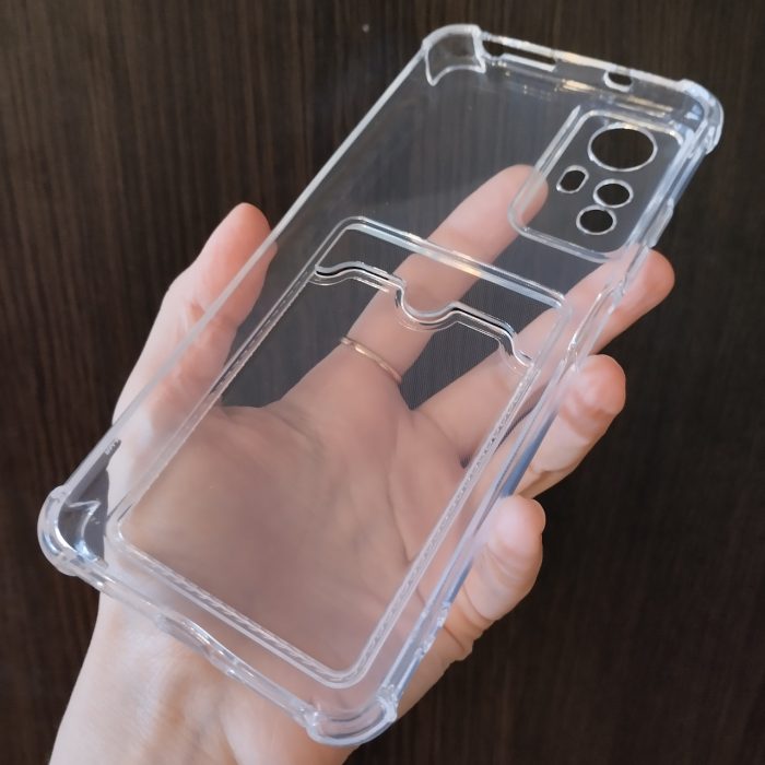 Чохол для xiaomi redmi Note 12s силіконовий прозорий із посиленими кутами та кишенею під картки - Зображення 7