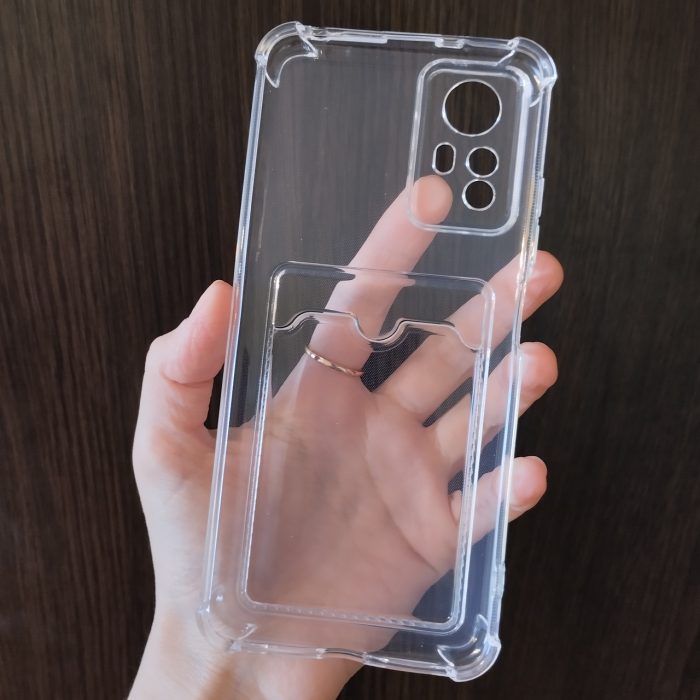 Чохол для xiaomi redmi Note 12s силіконовий прозорий із посиленими кутами та кишенею під картки - Зображення 6