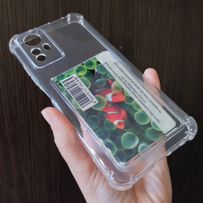 Чохол для xiaomi redmi Note 12s силіконовий прозорий із посиленими кутами та кишенею під картки - Зображення 9