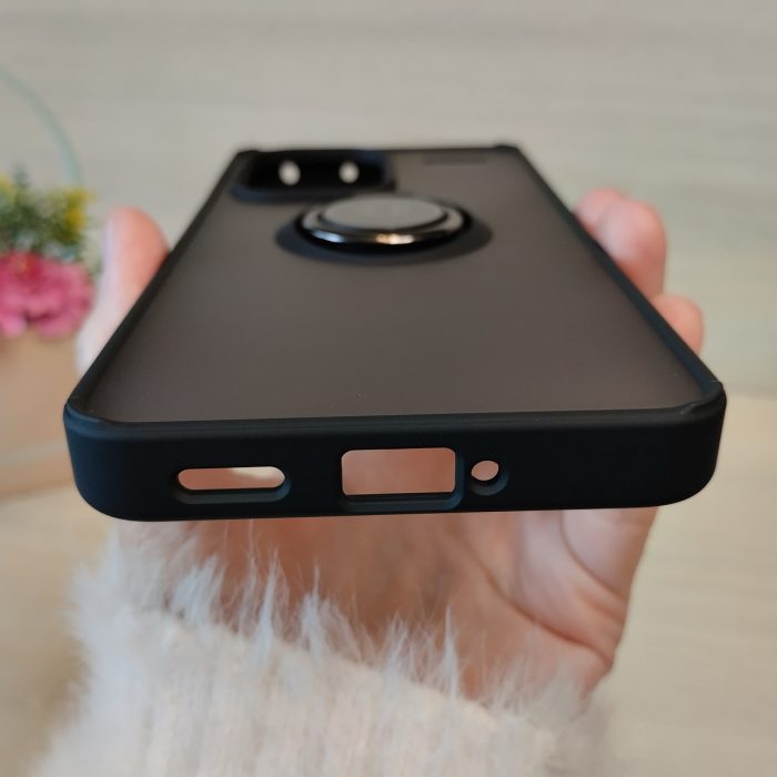 Чохол для xiaomi redmi Note 13 pro plus протиударний бампер з кільцем (чорний) - Зображення 8