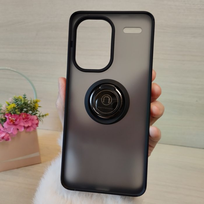 Чохол для xiaomi redmi Note 13 pro plus протиударний бампер з кільцем (чорний) - Зображення 2