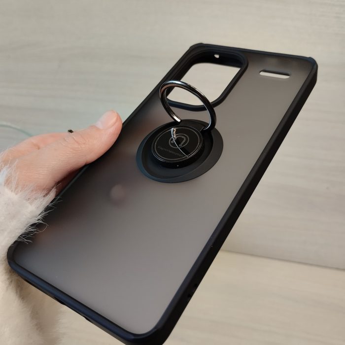 Чохол для xiaomi redmi Note 13 pro plus протиударний бампер з кільцем (чорний) - Зображення 5