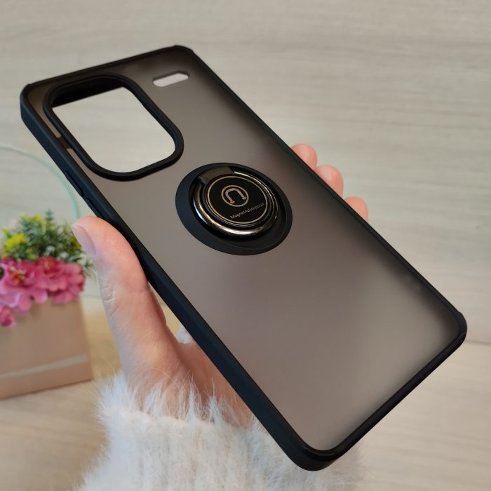 Чохол для xiaomi redmi Note 13 pro plus протиударний бампер з кільцем (чорний) - Зображення 4