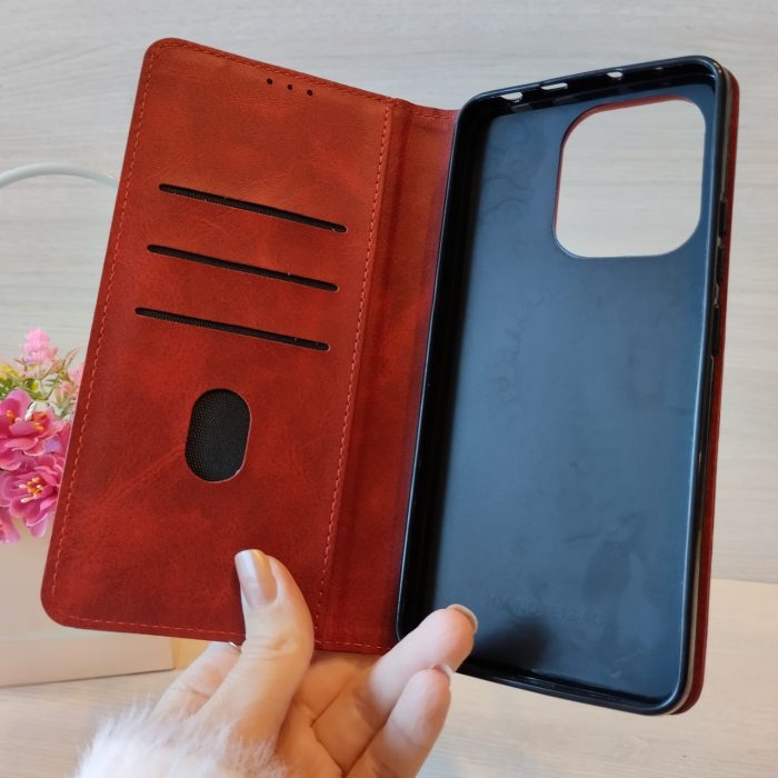 Чохол для Xiaomi redmi Note 14 4g книжка підставка з магнітом і кишенями для карток (чорний) - Зображення 6