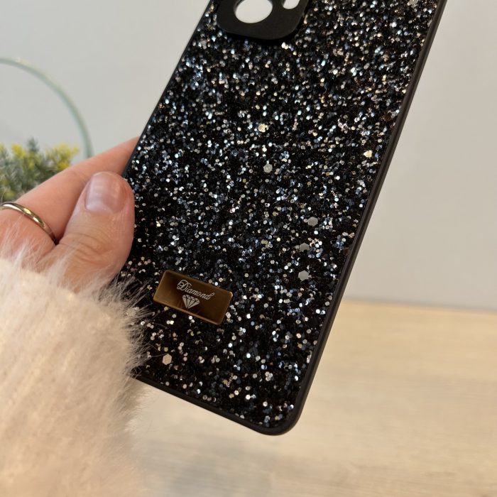 Чохол на Xiaomi redmi Note 10 pro силіконова жіноча накладка блискуча Diamond shine (чорний) - Зображення 7