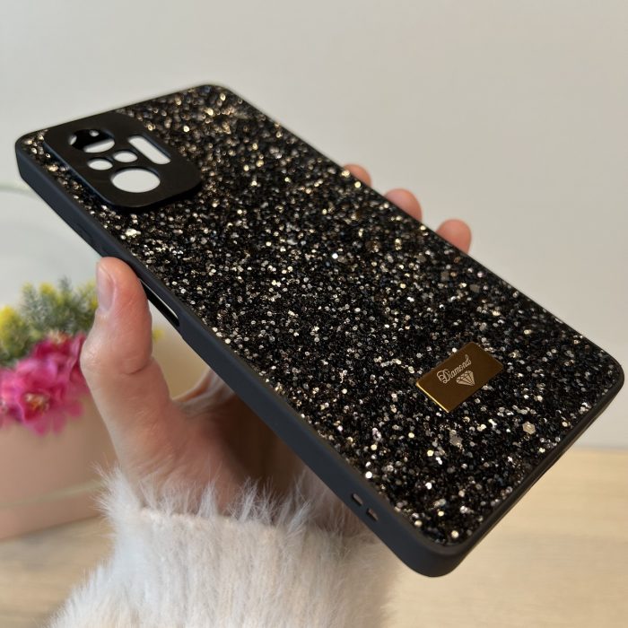 Чохол на Xiaomi redmi Note 10 pro силіконова жіноча накладка блискуча Diamond shine (чорний) - Зображення 4