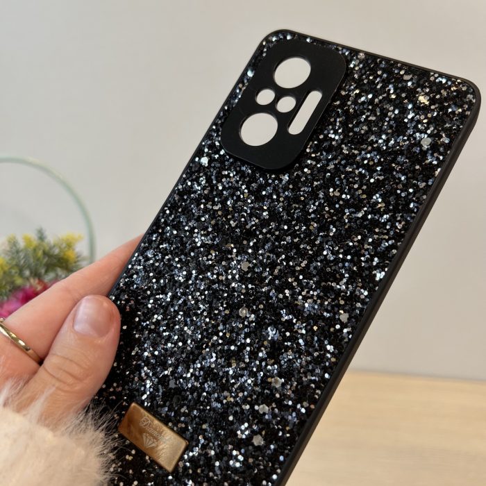 Чохол на Xiaomi redmi Note 10 pro силіконова жіноча накладка блискуча Diamond shine (чорний) - Зображення 6