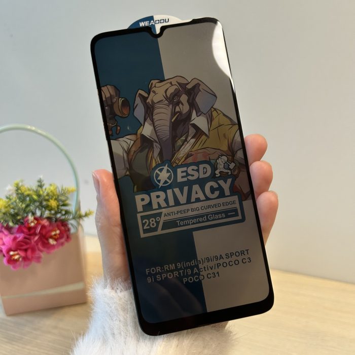 Скло для xiaomi redmi 9c захисне на екран із функцією Антишпіон Privasy Glass - Зображення 3