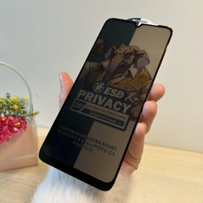 Скло для xiaomi redmi 9c захисне на екран із функцією Антишпіон Privasy Glass - Зображення 5