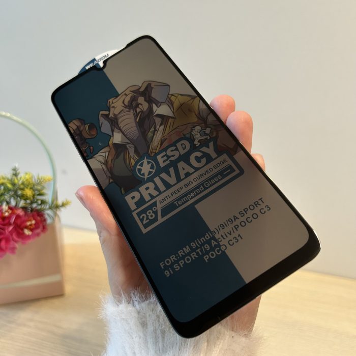 Скло для xiaomi redmi 9c захисне на екран із функцією Антишпіон Privasy Glass - Зображення 4