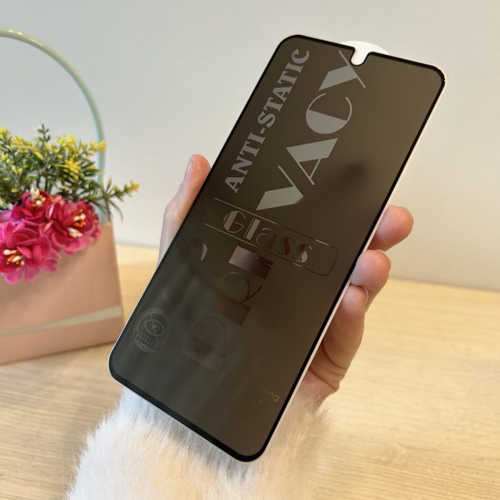 Скло на екран для xiaomi redmi 14c з чорною рамкою з функцією Антишпигун - Зображення 3