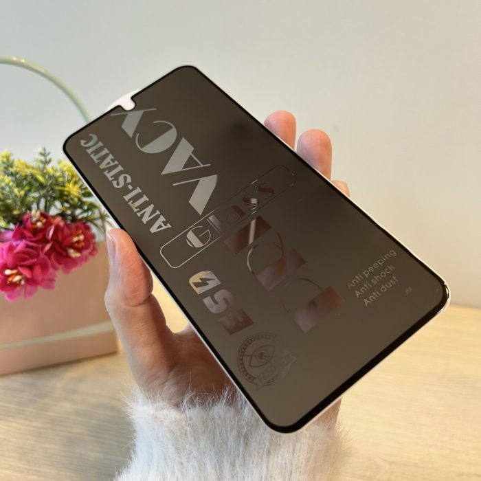 Скло на екран для xiaomi redmi 14c з чорною рамкою з функцією Антишпигун - Зображення 2