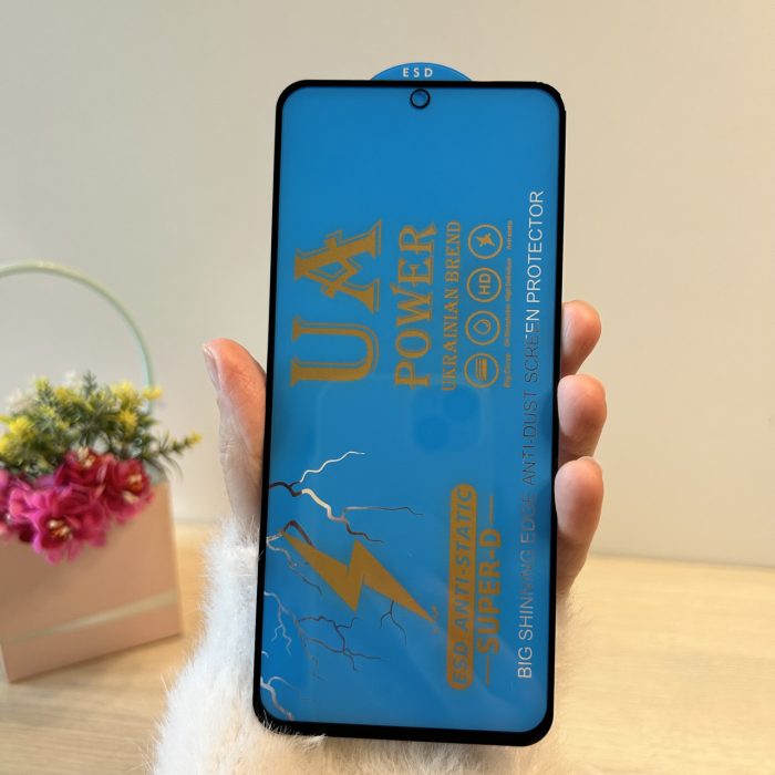 Скло на екран для xiaomi redmi note 10 / 10s з чорною рамкою та повною клеєною - Зображення 3