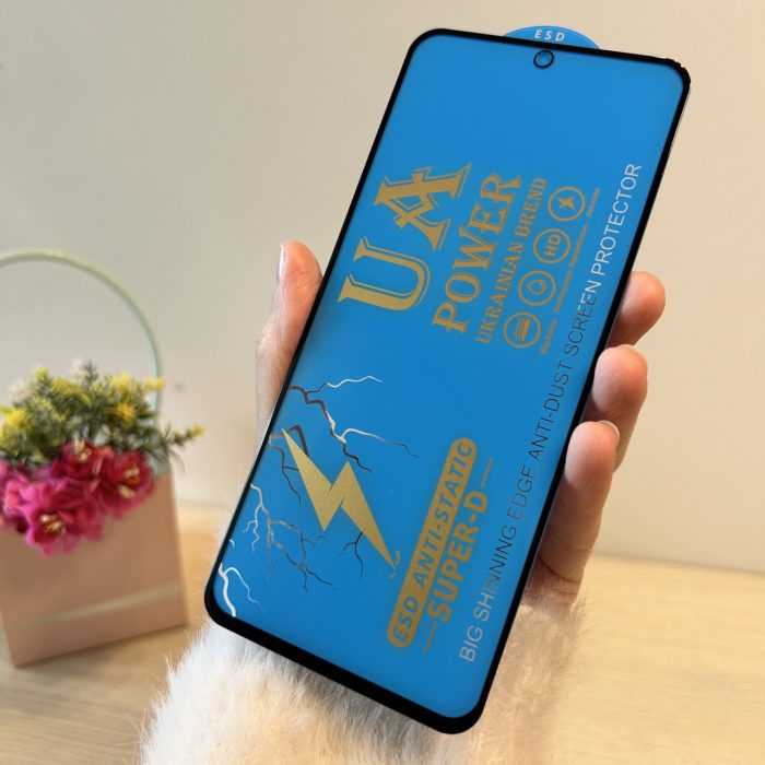 Скло на екран для xiaomi redmi note 10 / 10s з чорною рамкою та повною клеєною - Зображення 5