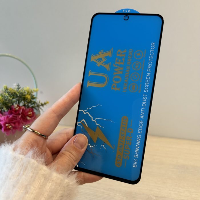 Скло на екран для xiaomi redmi note 10 / 10s з чорною рамкою та повною клеєною - Зображення 6