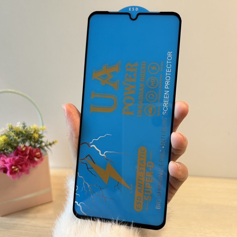 Скло на екран для xiaomi redmi 12c з чорною рамкою та повною клеєною