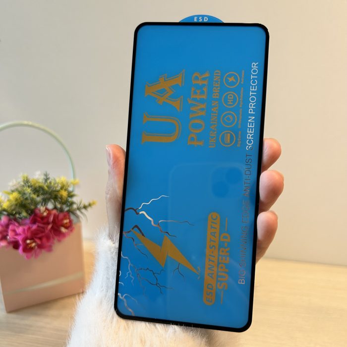 Скло на екран для Xiaomi redmi Note 13 4g / 5g з чорною рамкою і повною клеєчкою Anti-Static Super-D - Зображення 2