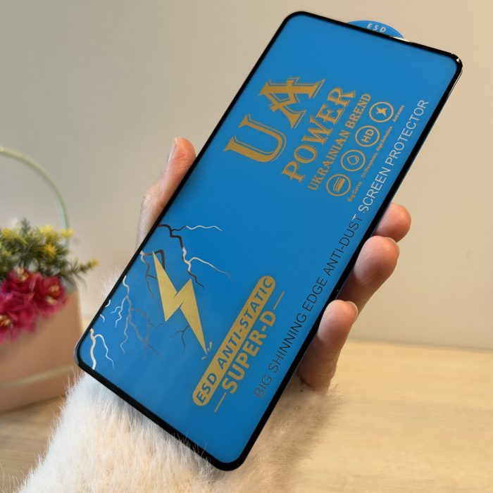 Скло на екран для Xiaomi redmi Note 13 4g / 5g з чорною рамкою і повною клеєчкою Anti-Static Super-D - Зображення 4