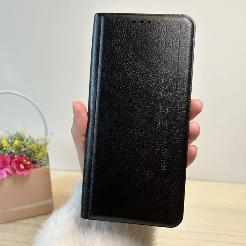 Чехол для poco c75 книжка подставка с магнитом и визитницей Business Leather черный
