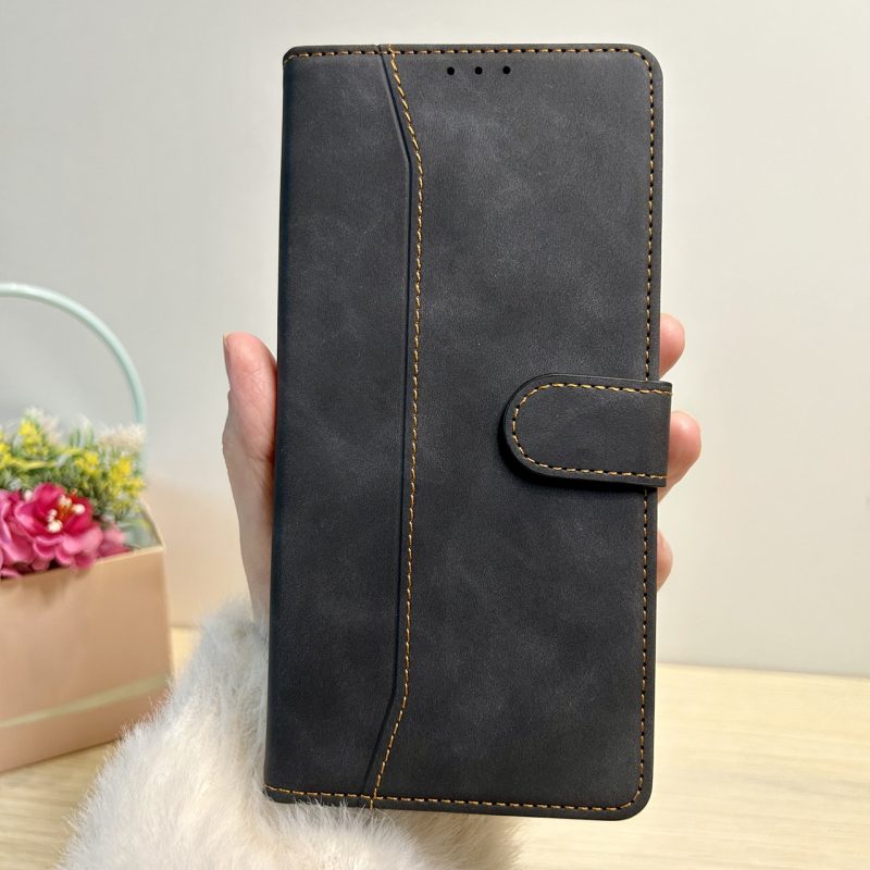 Чехол для xiaomi redmi 13 4g книжка подставка с магнитом и визитницей Lux Leather черный