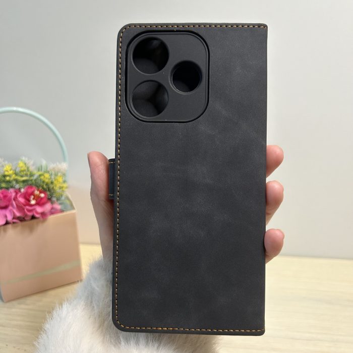 Чехол для xiaomi redmi 13 4g книжка подставка с магнитом и визитницей Lux Leather черный - Зображення 2