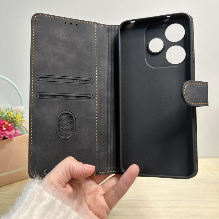 Чехол для xiaomi redmi 13 4g книжка подставка с магнитом и визитницей Lux Leather черный - Зображення 3