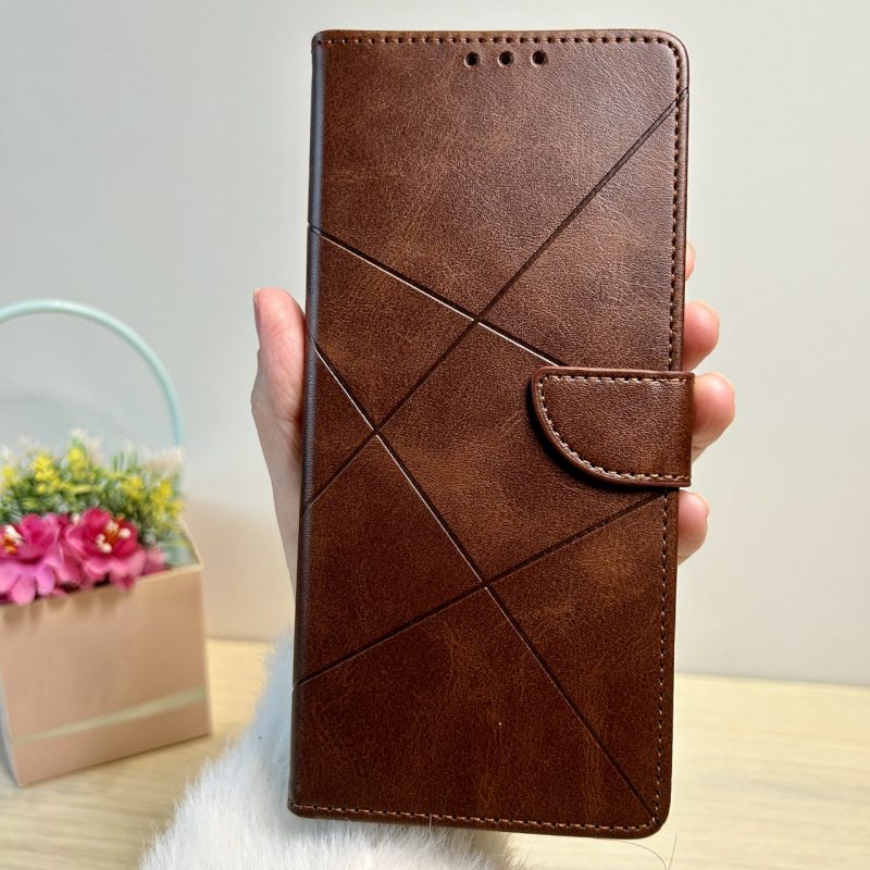 Чохол для xiaomi redmi 12c книжка підставка з візитницею Business Leather Clasp коричневий
