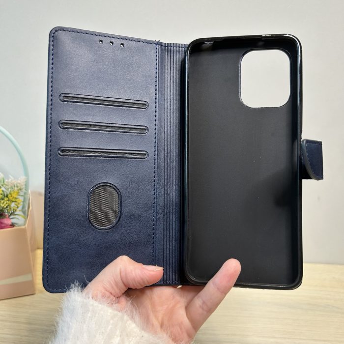 Чохол для xiaomi redmi 12 книжка підставка з візитницею і хлястиком Business Leather синій - Зображення 2