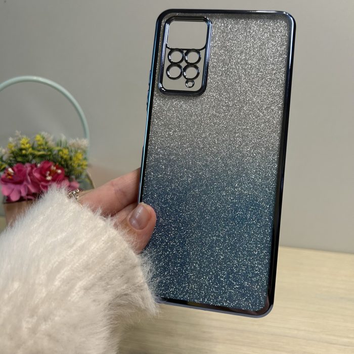 Чохол для xiaomi redmi Note 11 pro жіночий силіконовий блискучий (блакитний) - Зображення 6
