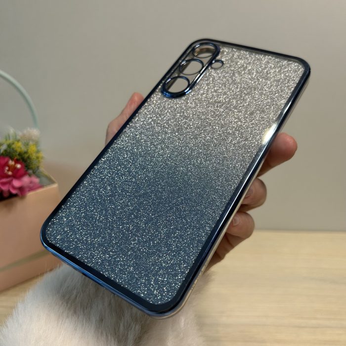 Чохол на samsung a24 силіконова жіноча накладка блискучий градієнт блакитний - Зображення 6