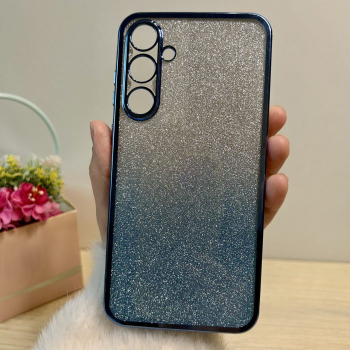 Чохол на samsung a24 силіконова жіноча накладка блискучий градієнт блакитний - Зображення 2