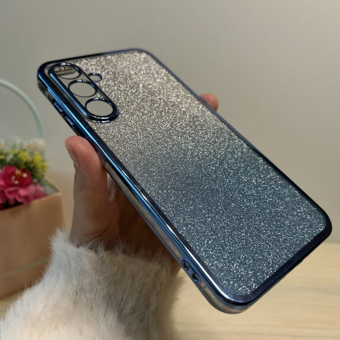 Чохол на samsung a24 силіконова жіноча накладка блискучий градієнт блакитний - Зображення 5