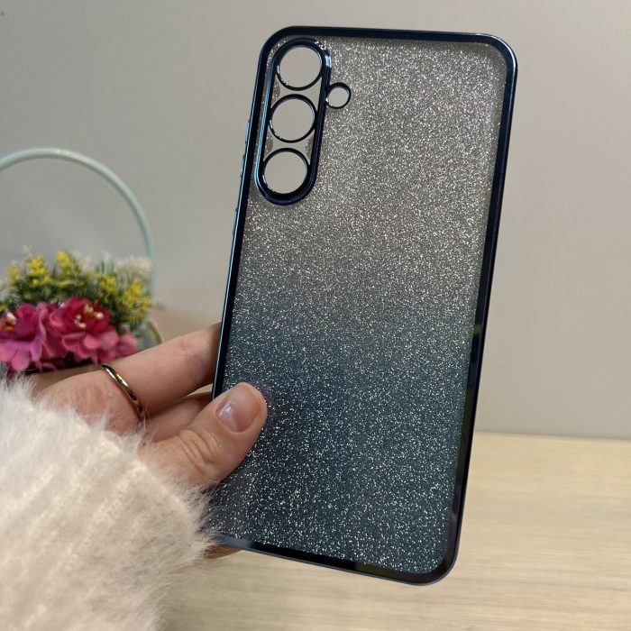 Чохол на samsung a24 силіконова жіноча накладка блискучий градієнт блакитний - Зображення 8