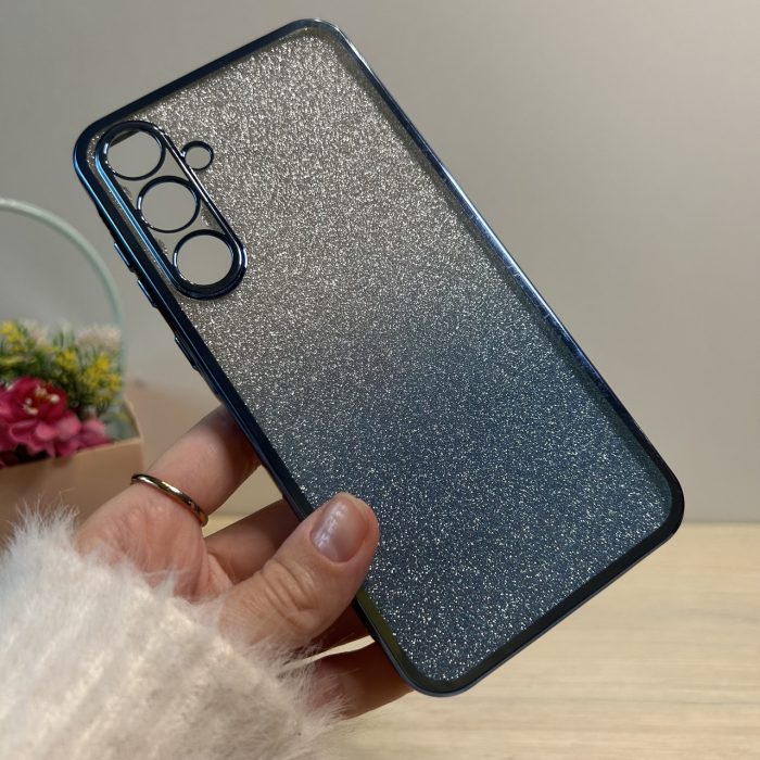 Чохол на samsung a24 силіконова жіноча накладка блискучий градієнт блакитний - Зображення 3